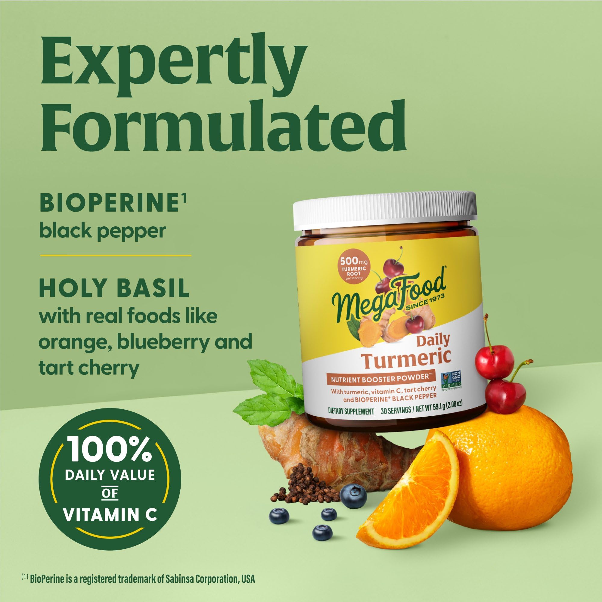 Ingredients including tart cherry and vitamin C in the blend