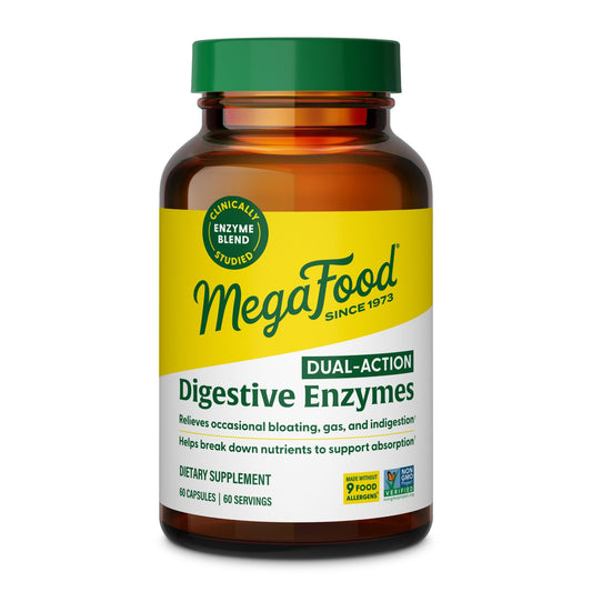 MegaFood Dual-Action Digestive Enzymes bottle - front view