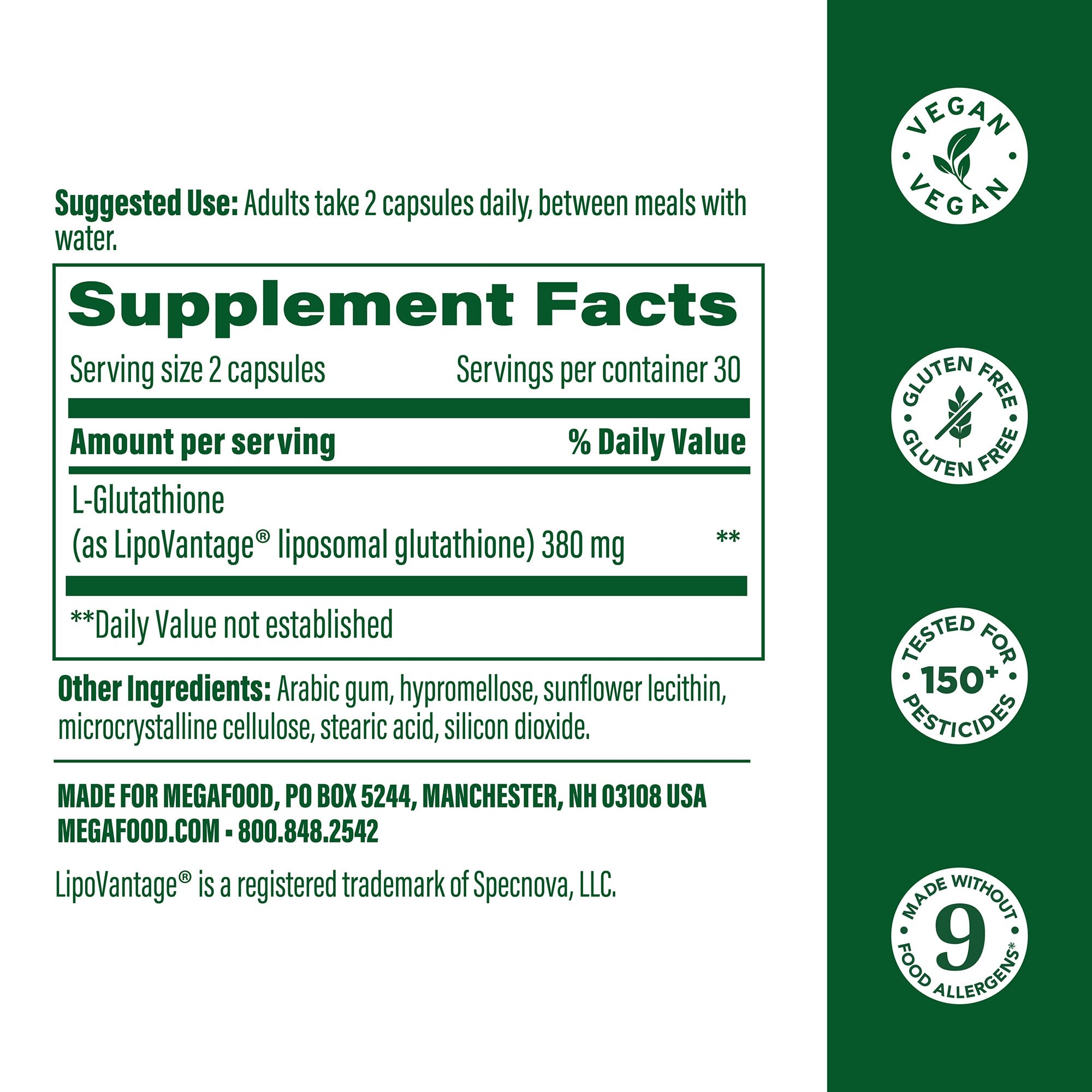 MegaFood glutathione capsules shown for easy daily wellness routine.