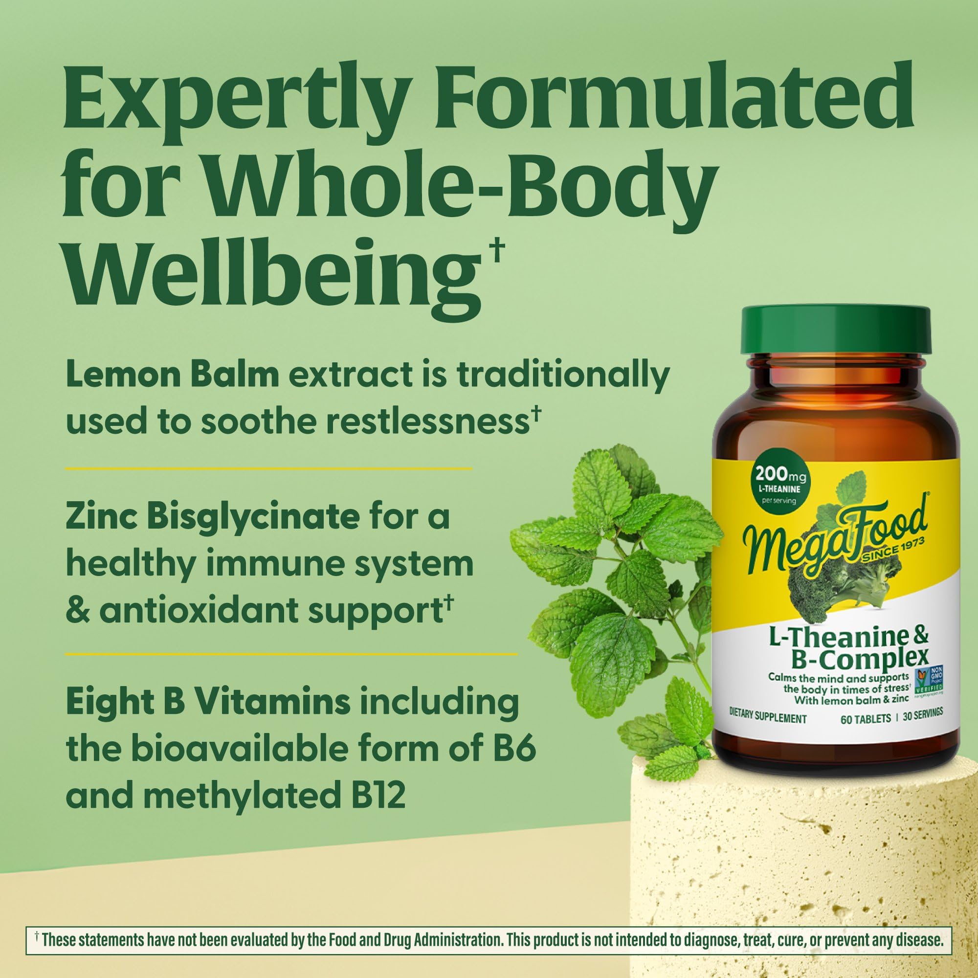 Lemon balm leaf extract and zinc for immune support