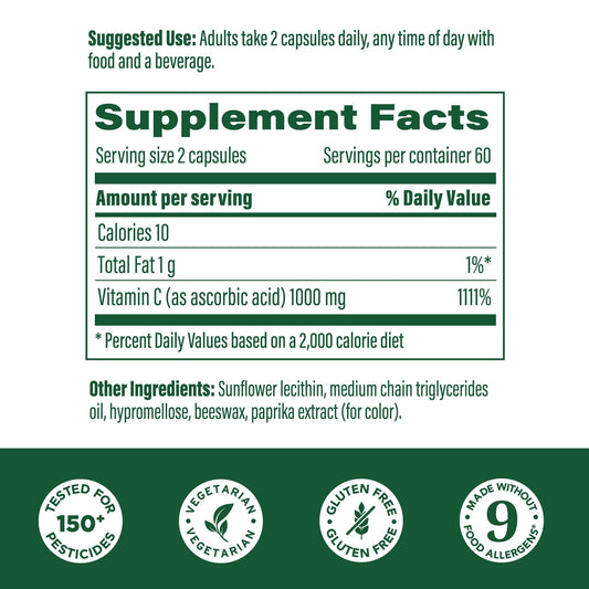 Close-up of Liposomal Vitamin C capsules