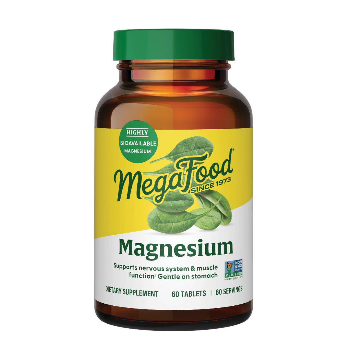 Bottle of MegaFood Magnesium Glycinate with label