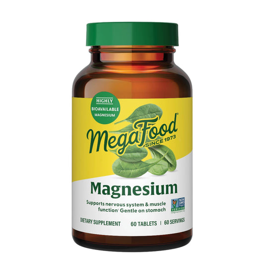 Bottle of MegaFood Magnesium Glycinate with label