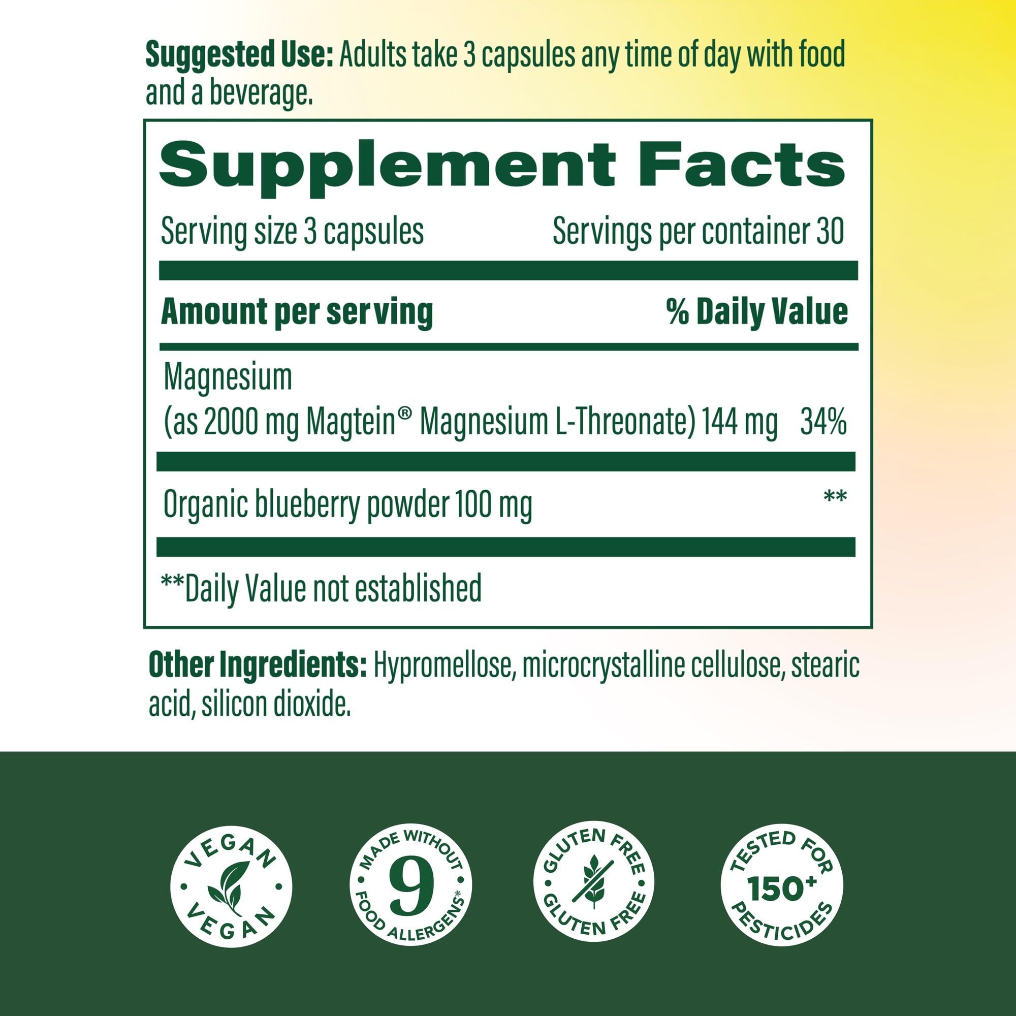 MegaFood Magtein capsules closeup suggesting cognitive support and routine supplementation