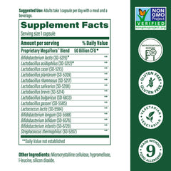 Close-up of MegaFood MegaFlora Probiotic Plus bottle (60 capsules)