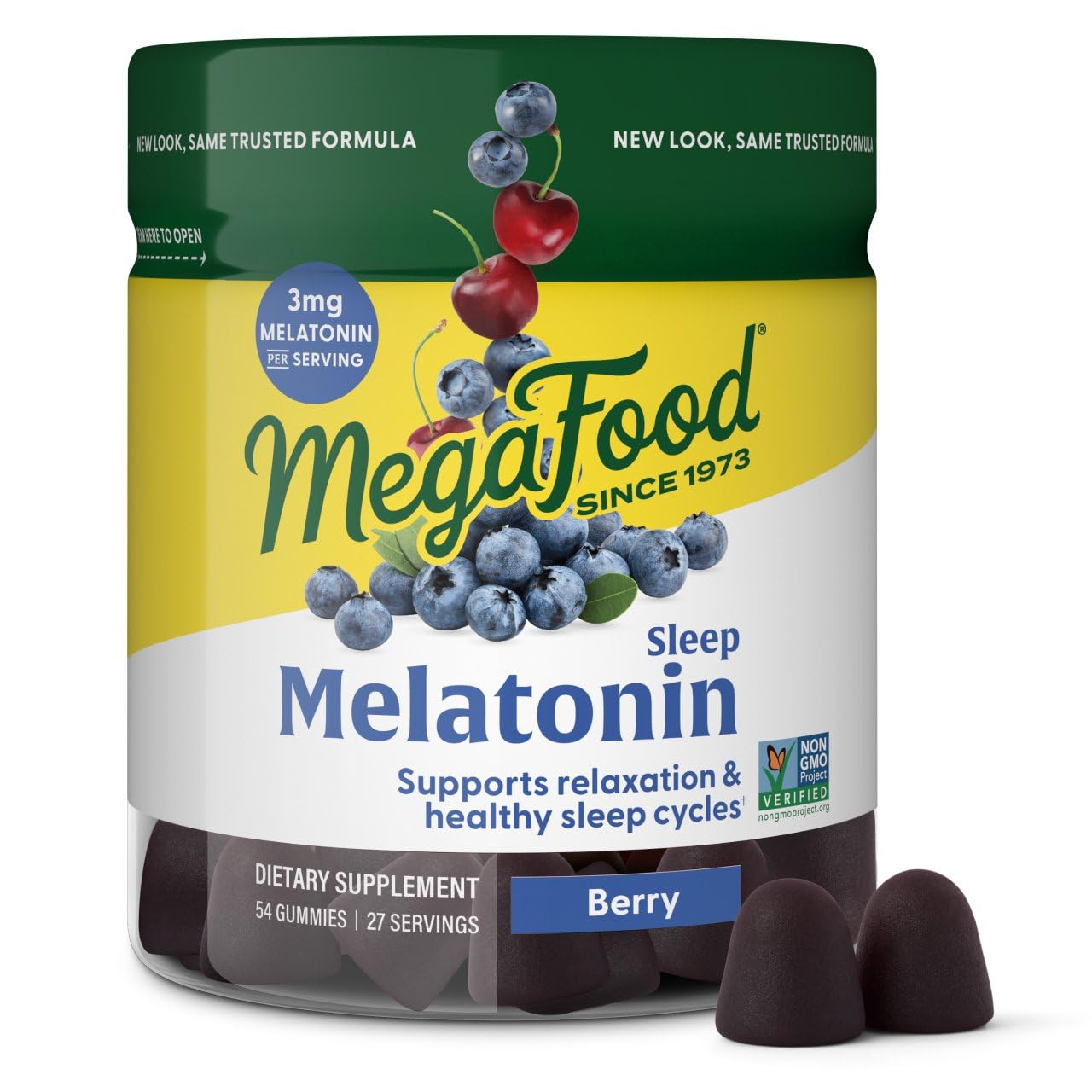 MegaFood Melatonin Gummies Berry flavor bottle