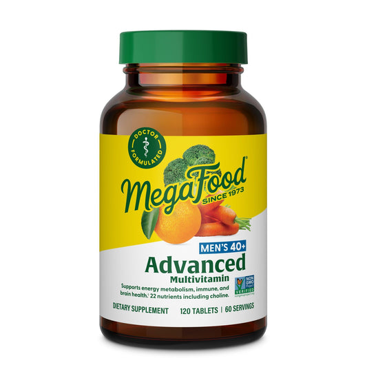 MegaFood Men's 40+ Advanced Multivitamin bottle front label