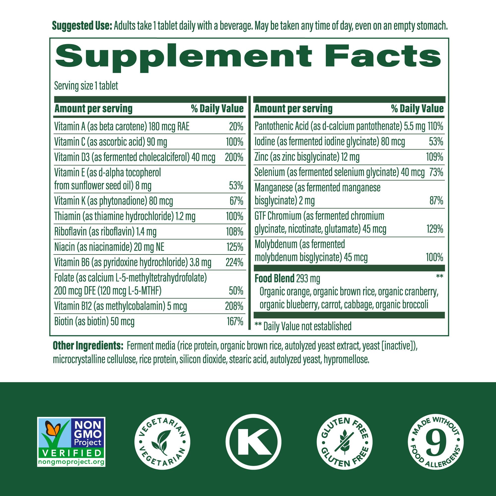 Close-up of vitamin B complex and minerals in formula