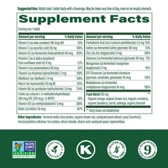 Close-up of vitamin B complex and minerals in formula