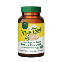MegaFood Mushroom Focus Support hero image featuring Lion's Mane