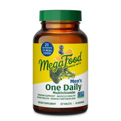 Front label of MegaFood One Daily Men's Multivitamin bottle