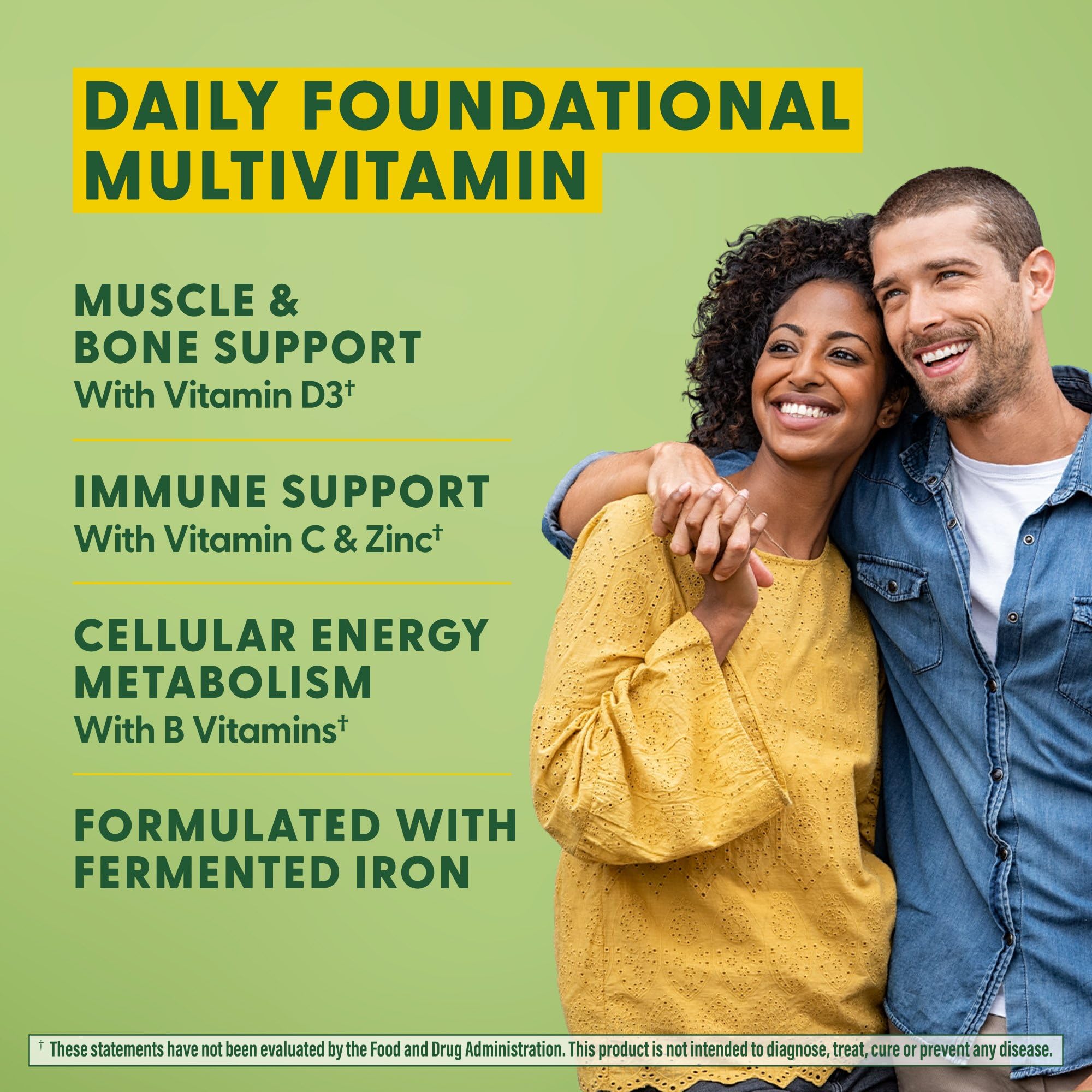 MegaFood One Daily bottle side with supplement details and benefits.