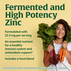 Real food ingredients used in MegaFood Zinc: spinach, parsley, carrot, broccoli, beetroot