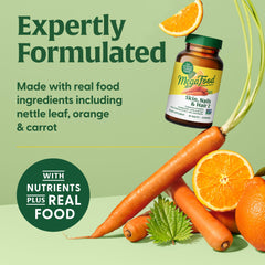 Vegan and allergen-free label for MegaFood Skin, Nails & Hair 2