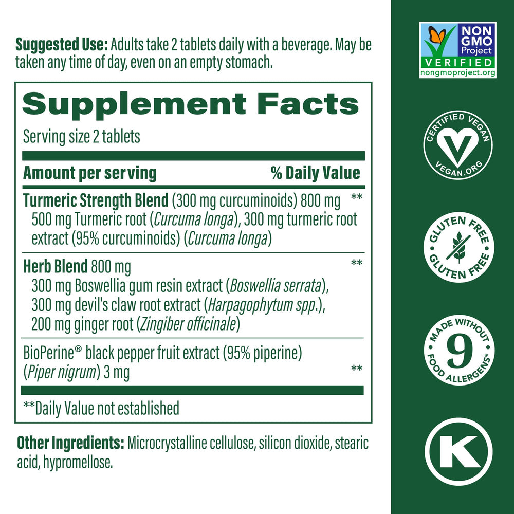 MegaFood turmeric curcumin tablets arranged for daily use and mobility