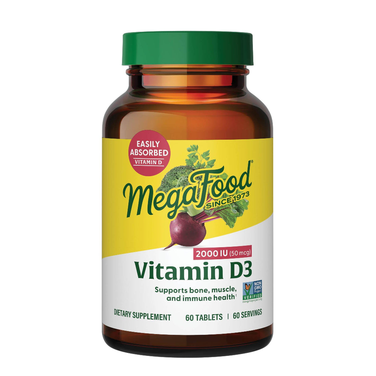 MegaFood Vitamin D3 2000 IU bottle label