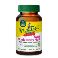 Product hero image: MegaFood Whole Body Methylated Multivitamin for Women — 60 tablets