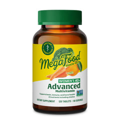Front of MegaFood Women's 40+ Advanced Multivitamin bottle