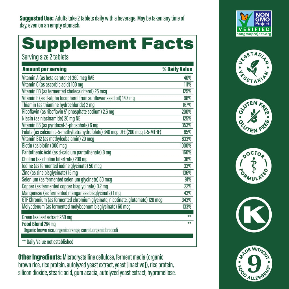 Front label of MegaFood Women's 55+ Advanced Multivitamin