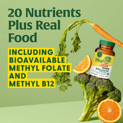 Real Food ingredients concept for MegaFood multivitamin