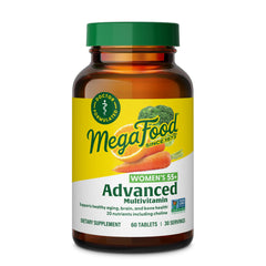 Front packaging of MegaFood Women's 55+ Advanced Multivitamin