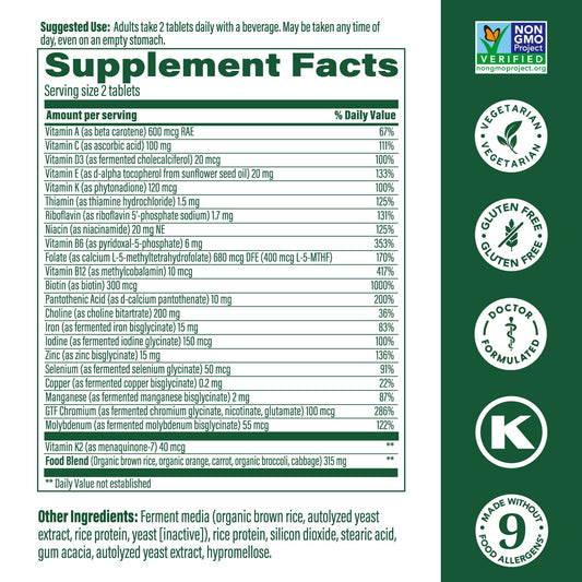 Bottle label highlighting 60 tabs and doctor-formulated formulation