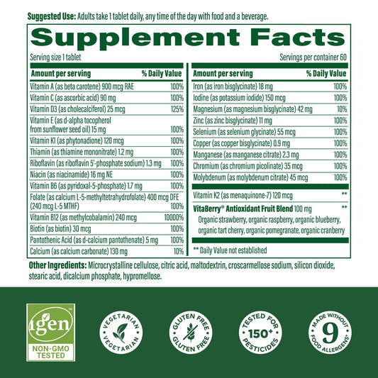 Illustration of bioavailable nutrient forms including Magnesium Glycinate and methylcobalamin B12