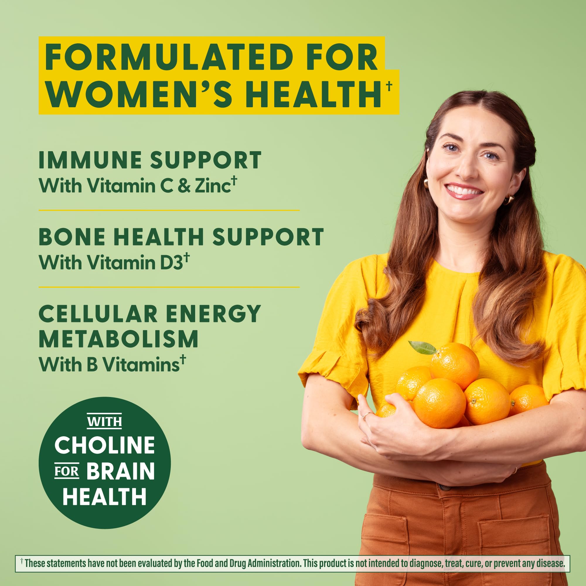 Nutrition facts panel for MegaFood Women's Multivitamin Gummies