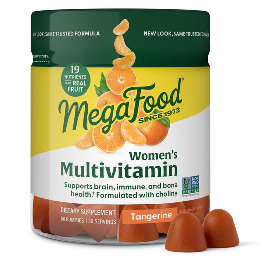 MegaFood Women's Multivitamin Gummies Tangerine front view