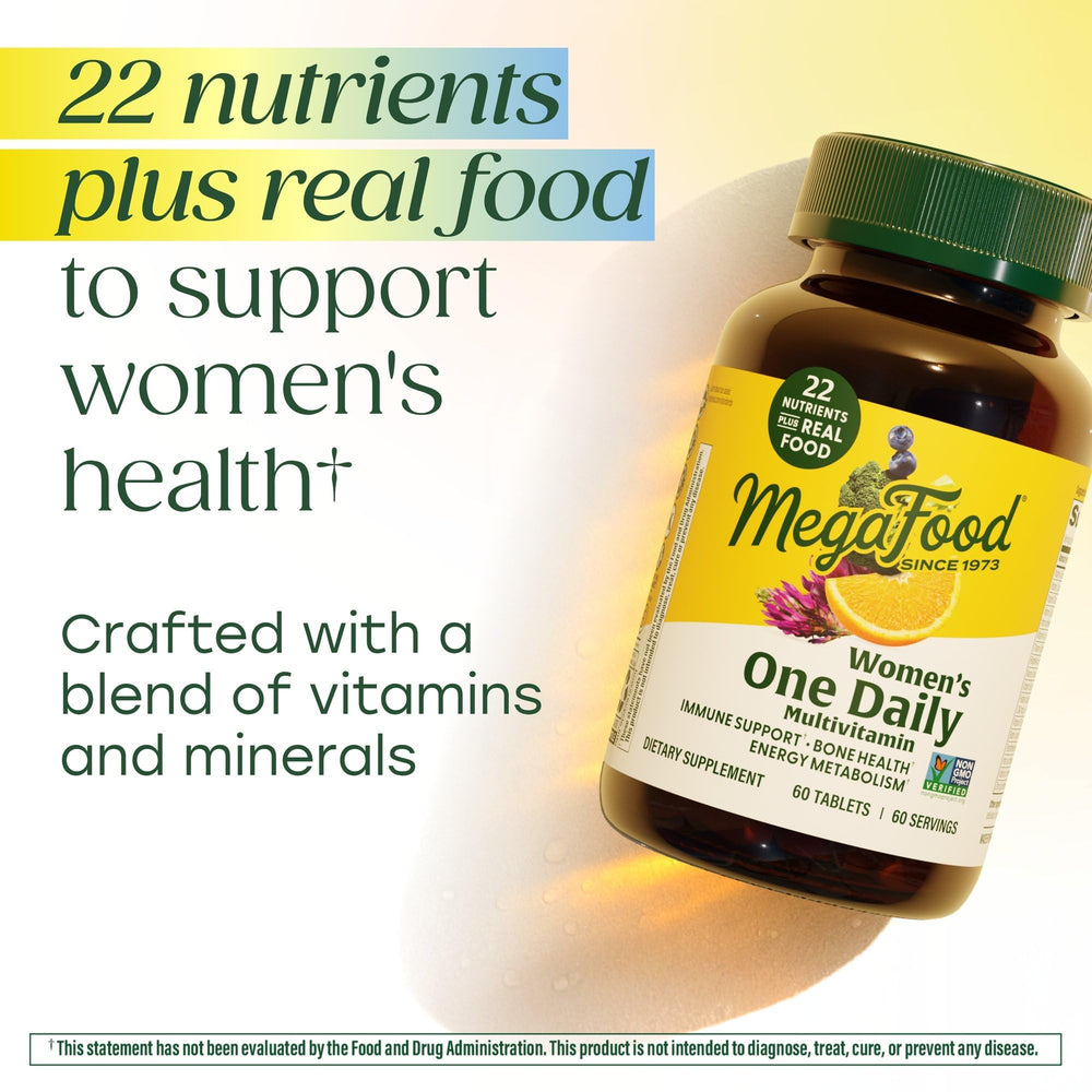 MegaFood real-food ingredients like blueberries, cranberries, broccoli in the formula.