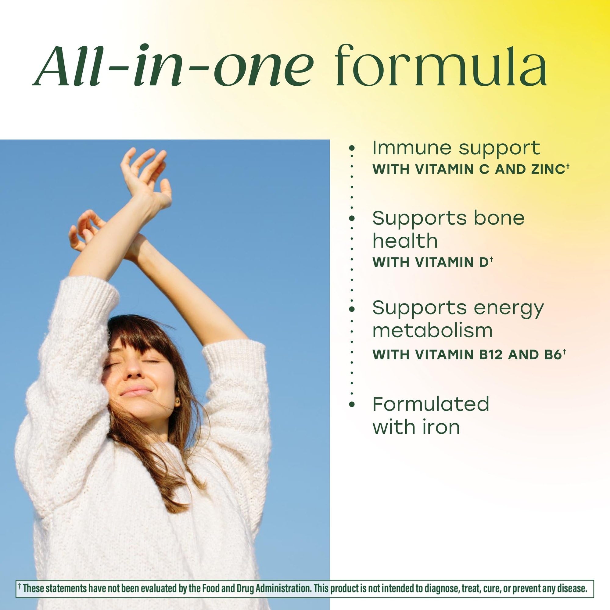MegaFood Women’s Multivitamin tablets in bottle ready for daily use.