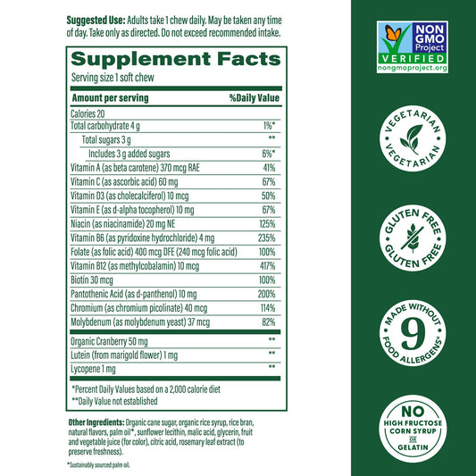 Close-up of MegaFood Women’s mixed berry soft chews