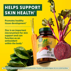 Real food ingredients spinach and parsley on MegaFood Zinc packaging