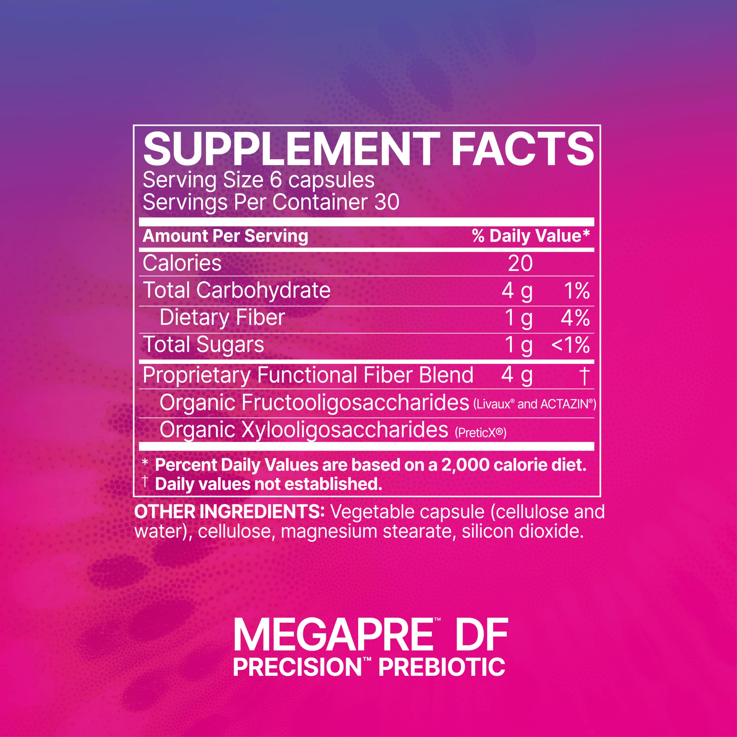 Front view of MegaPre DF packaging