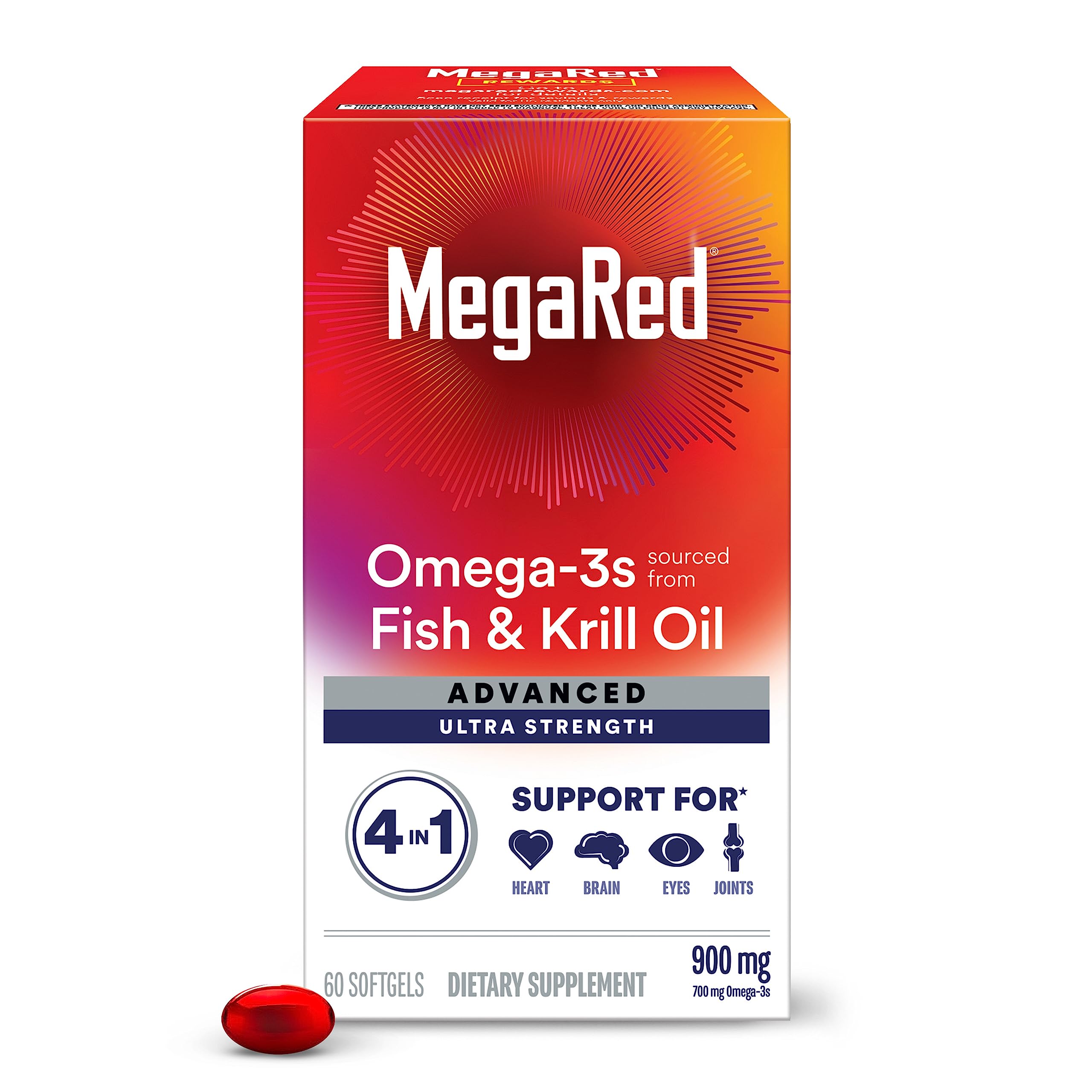 Megared Advanced 4in1 Omega-3 900mg bottle front label