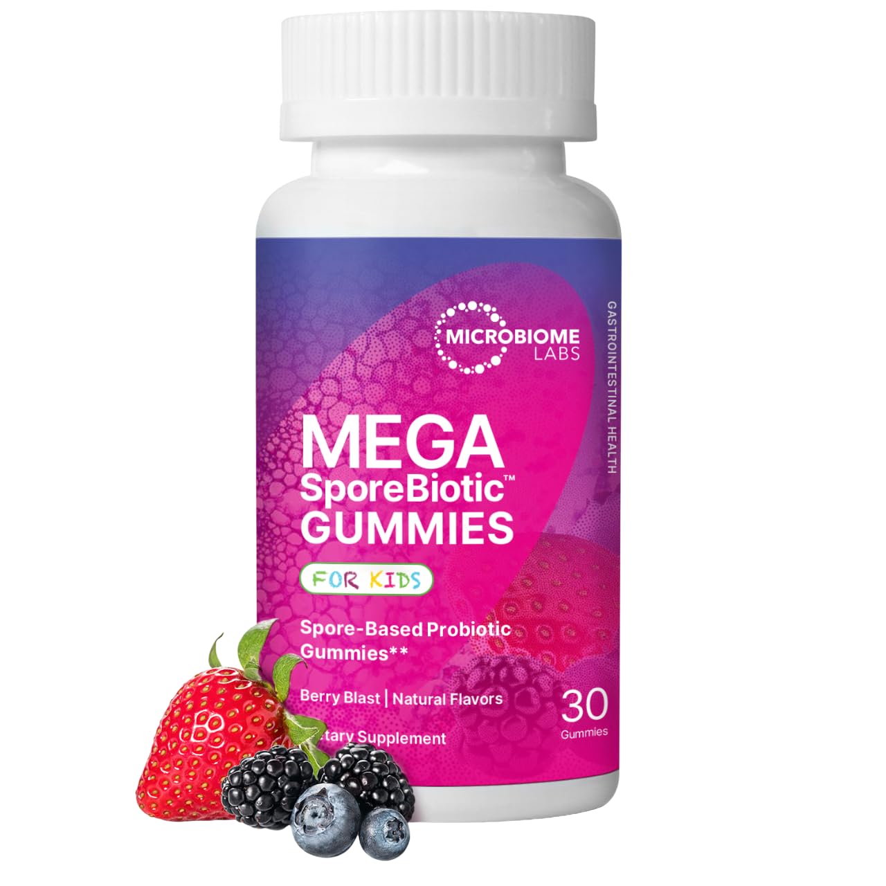 MegaSporeBiotic Kids Probiotic Berry Gummies bottle and packaging