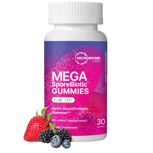 MegaSporeBiotic Kids Probiotic Berry Gummies bottle and packaging