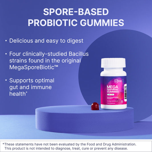 Front view of MegaSporeBiotic Kids Probiotic bottle