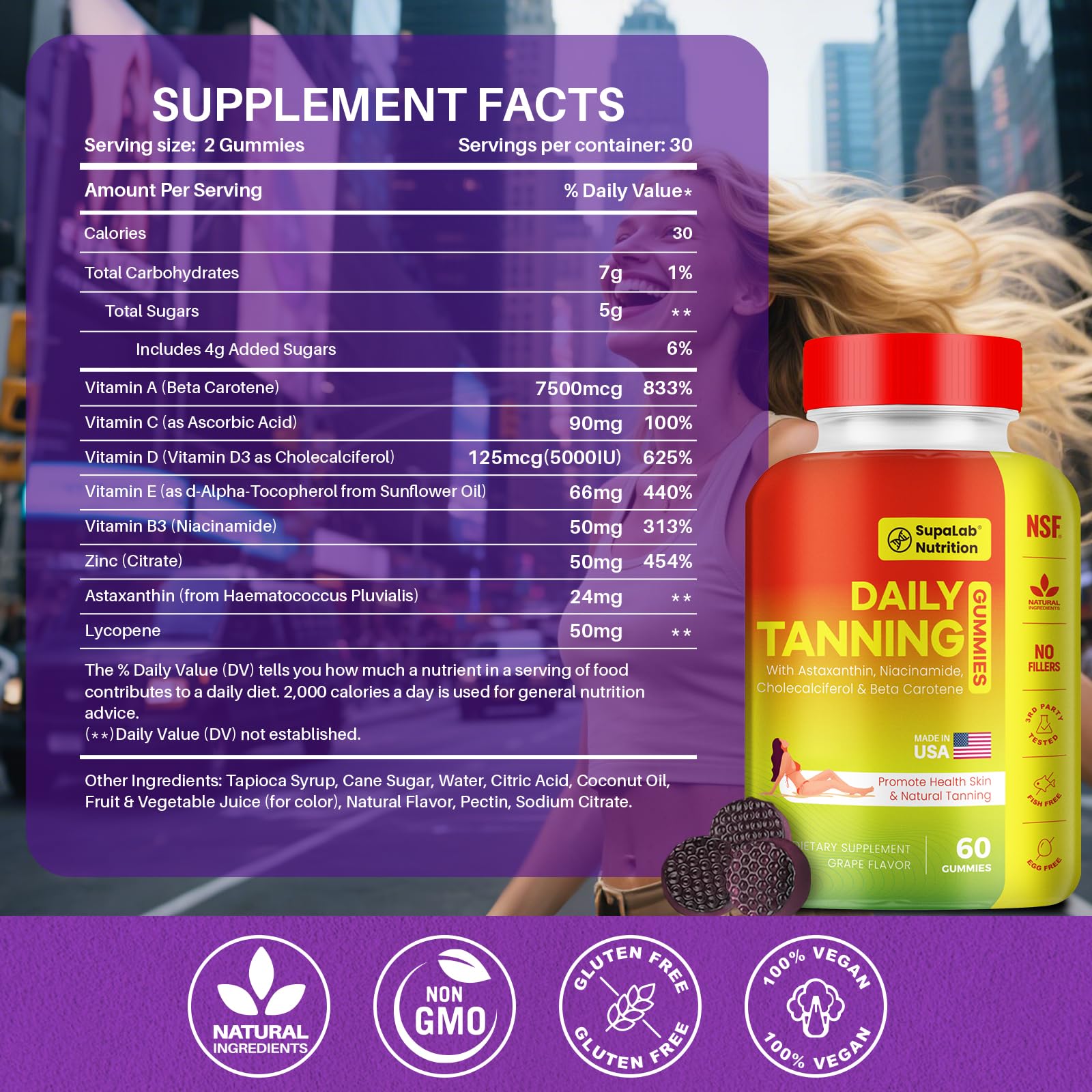 Vitamin D and Beta Carotene visuals with natural extracts