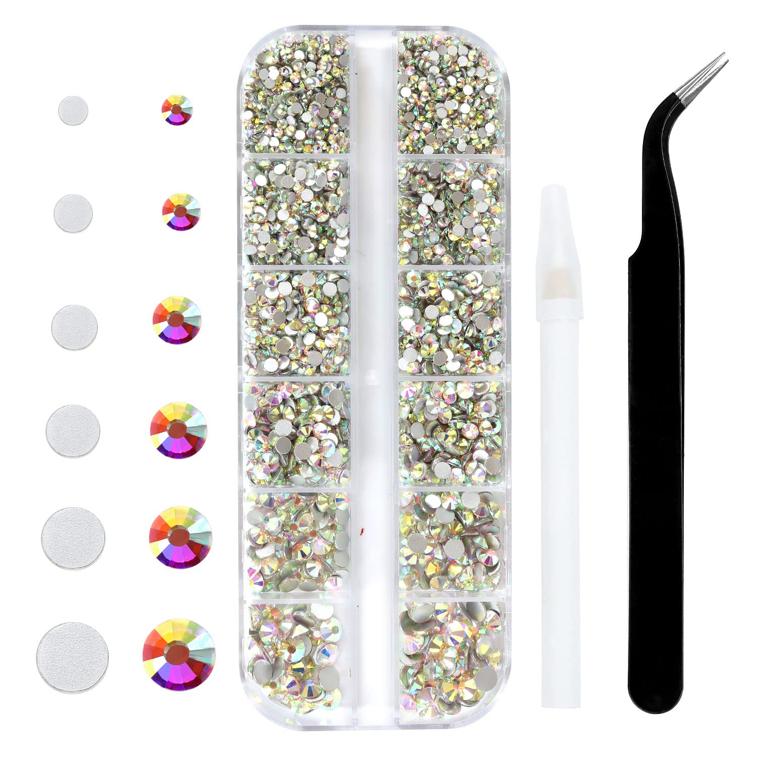 Meibite 4240pcs flatback crystal AB rhinestones boxed packaging for crafts