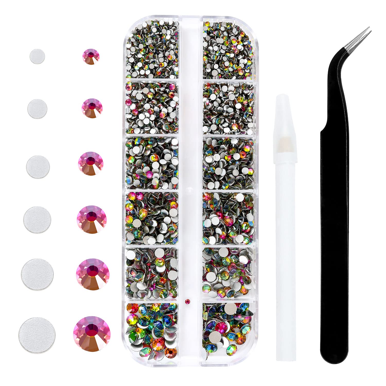 MEIBITE rainbow rhinestones for nails add vibrant sparkle to nail art.