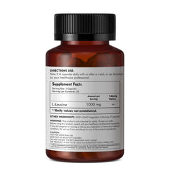 Supplement facts panel for L-Leucine