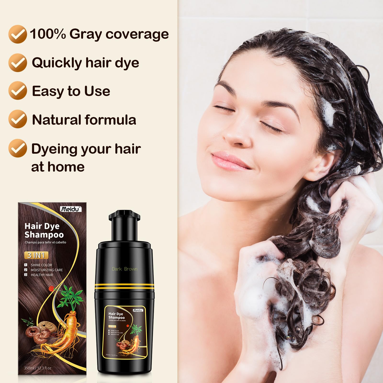 MEIDU application gloves with shampoo ready for at-home coloring