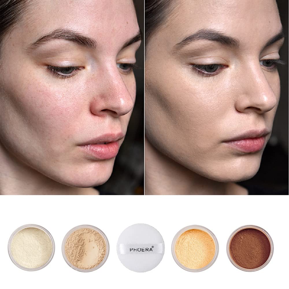 Meifen Phoera powder on face shows natural glow with matte hold