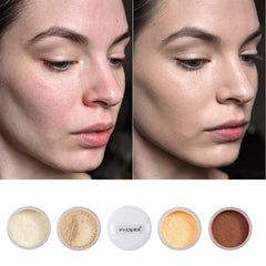 Meifen Phoera powder on face shows natural glow with matte hold