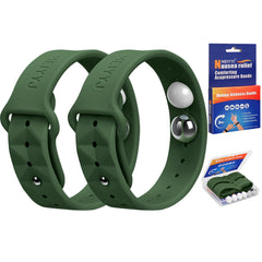 MEIYYJ Morning Sickness Relief Wristbands worn on the wrist for portable nausea relief during travel.