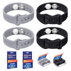 MEIYYJ motion sickness band black pair on wrist offers comfortable travel relief.
