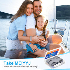 MEIYYJ travel-ready case in bag helps organize wristbands during flights.
