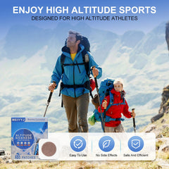 MEIYYJ Altitude Patches close-up shows natural ingredients like ginger, lemon, peppermint.