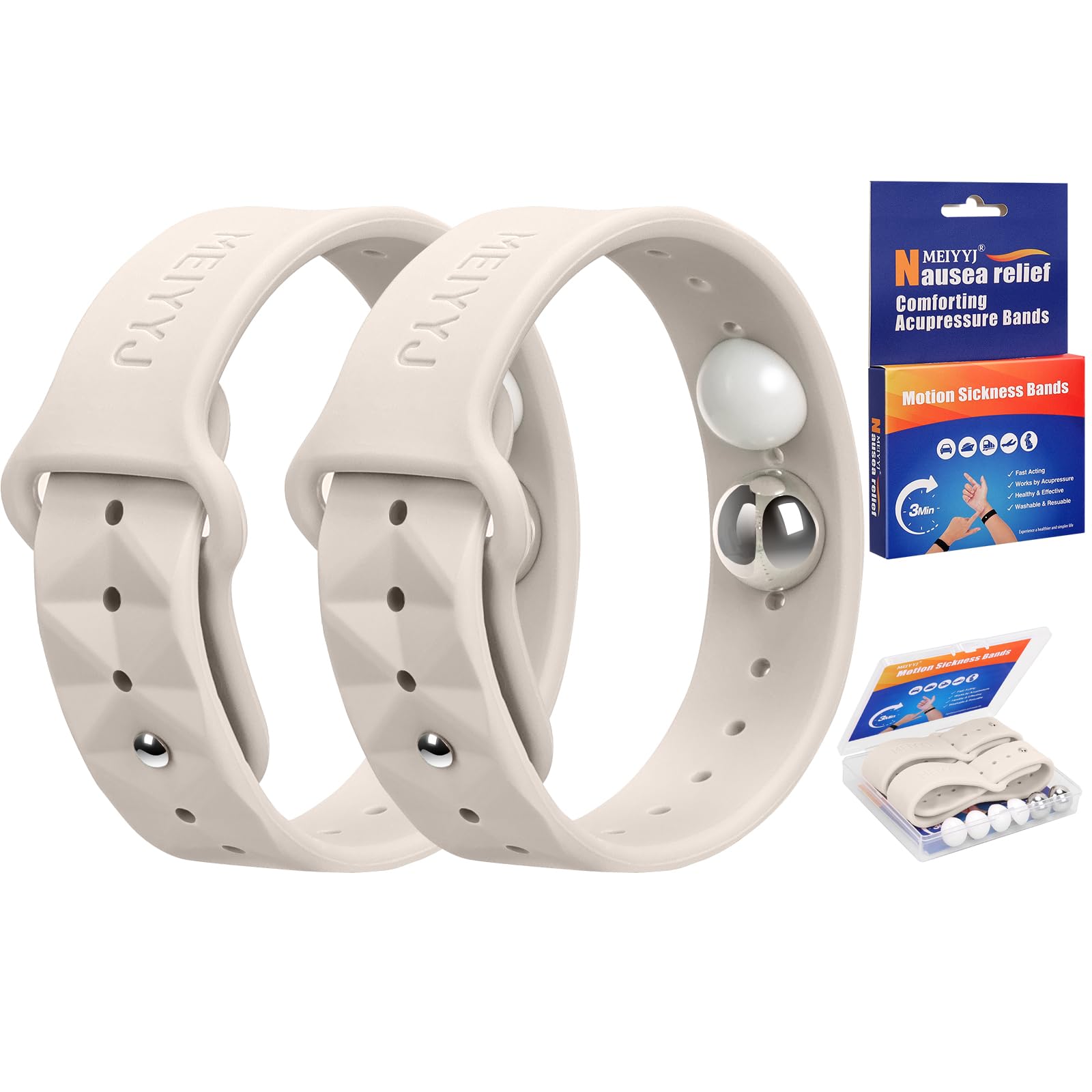Meiyyj morning-sickness-wristbands pack for travel nausea relief.